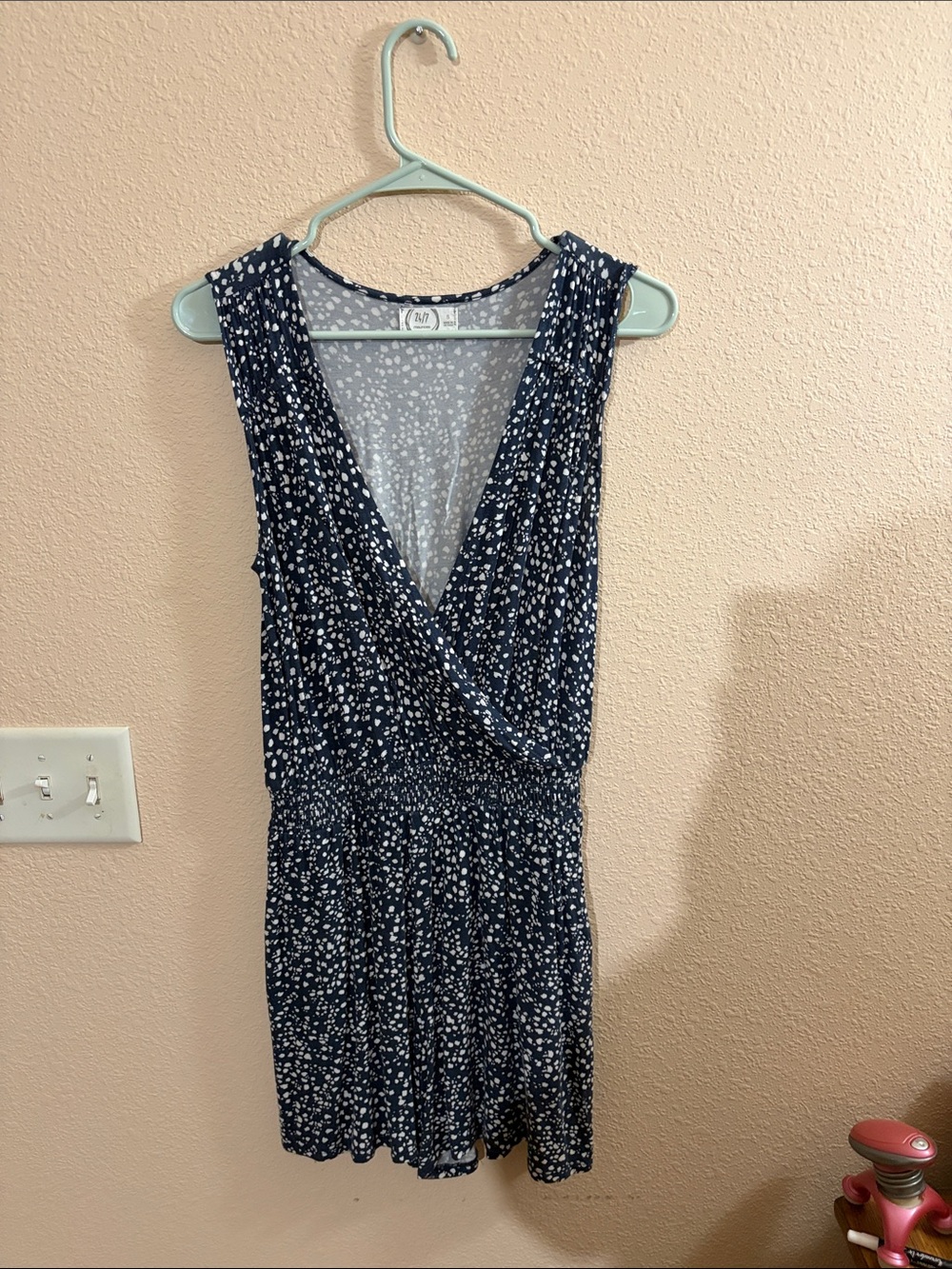 Maurice’s Navy Blue Floral Surplice Sleeveless Romper